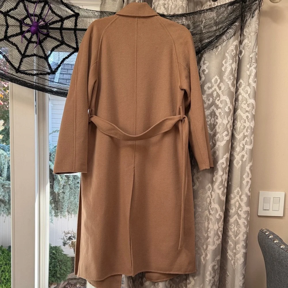 Mango Tan Handmade Wool Pea Coat Size Medium - Picture 7 of 10